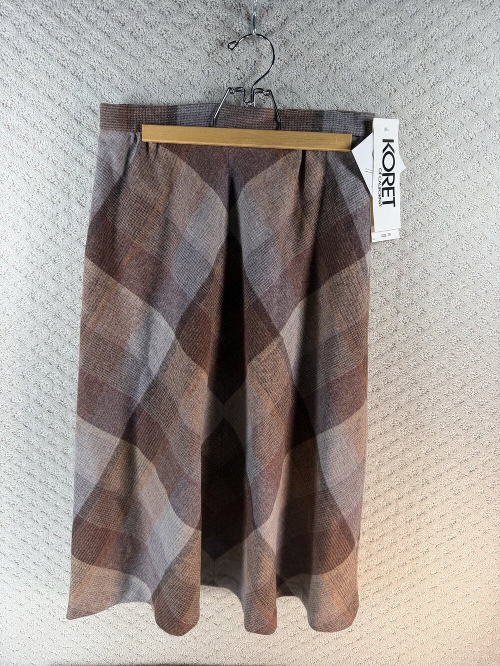 California Vintage Koret Of Plaid A-Line Midi Skirt Womens Size 14